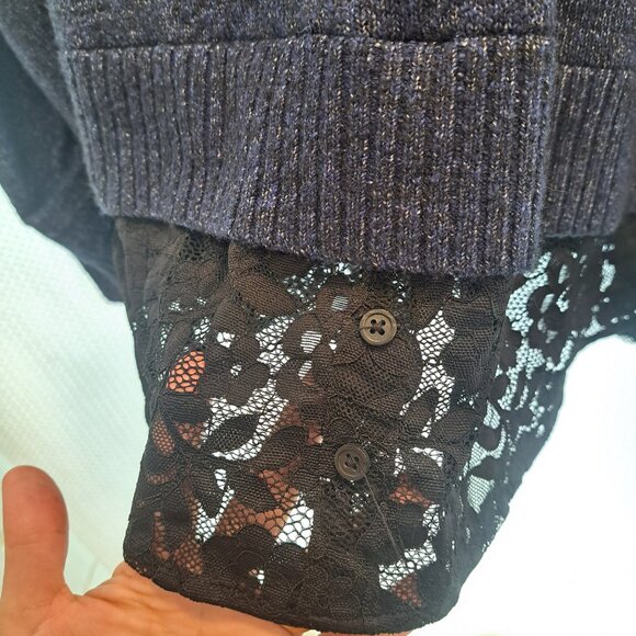 NWOT Torrid Vegan Cashmere Pullover 2-Fer Sweater Blue Size 3 - Picture 5 of 11